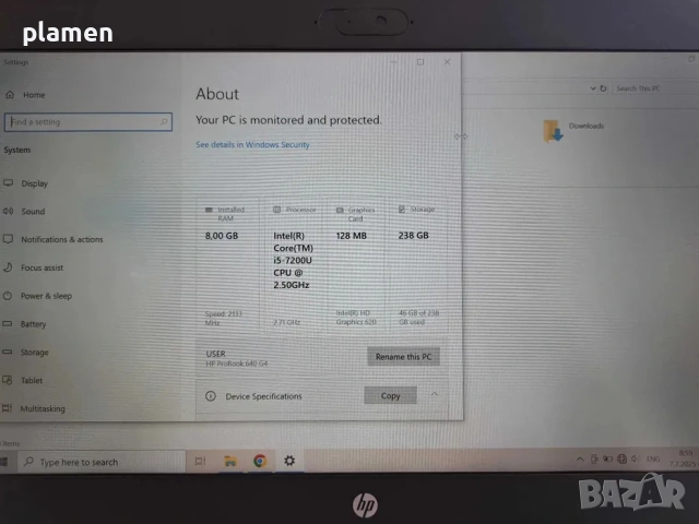 HP Probook 640 G4, снимка 4 - Лаптопи за работа - 53035574