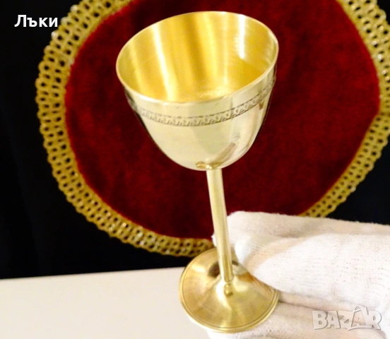 Бронзови чаши за ракия,високо столче. , снимка 5 - Антикварни и старинни предмети - 54093005