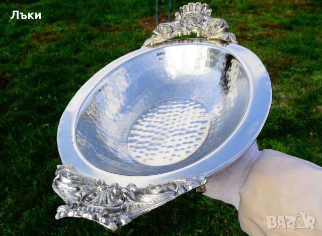 Царски посребрен съд за сервиране,бронз 1.3 кг. , снимка 9 - Антикварни и старинни предмети - 30809004