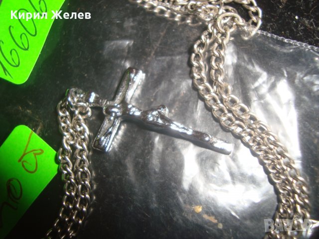 СРЕБРИСТО НАГРЪДНО КРЪСТЧЕ с ДЪЛГА ВЕРИЖКА 16606, снимка 6 - Колиета, медальони, синджири - 30691315