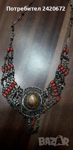 Старинно  колие филигран с икона, снимка 1