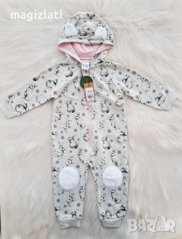Гащеризон зайче 9-12 месеца - органичен памук - НОВ, снимка 9 - Бебешки гащеризони - 38630465