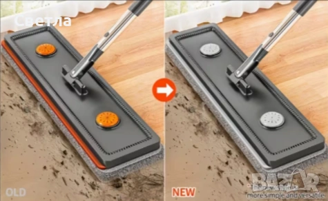 Комплект Нов, за почистване, с моп и кофа, тънък, с разделение за сухо и мокро - € 18, снимка 8 - Други стоки за дома - 53200378