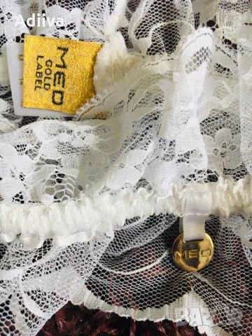 MED Луксозен Единичен бял жартиер от дантела свадбен  , снимка 1