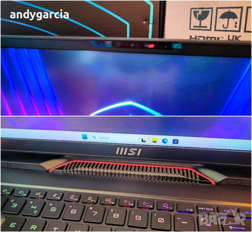 NVIDIA RTX 4070 8GB/Intel Core i7-13700HX/16GB RAM/1TB SSD NVMe/17.3 QHD IPS 240hz/MSI Raider GE78, снимка 15 - Лаптопи за игри - 54237220
