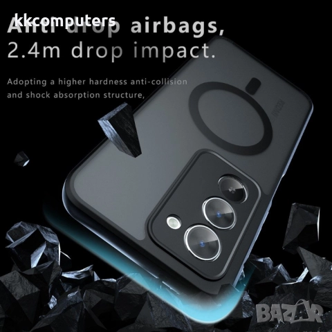 Защитен калъф с Протектор за Xiaomi Redmi 15 5G/4G | Удароустойчив PC+TPU, MagSafe |Цвят: Черен, снимка 4 - Калъфи, кейсове - 51995424