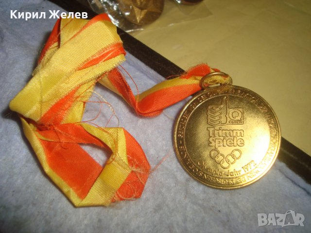 СТАР РЯДЪК КОЛЕКЦИОНАРСКИ СПОРТЕН ПОЗЛАТЕН БРОНЗОВ НЕМСКИ МЕДАЛ с ЛЕНТА 30637, снимка 4 - Антикварни и старинни предмети - 37954887