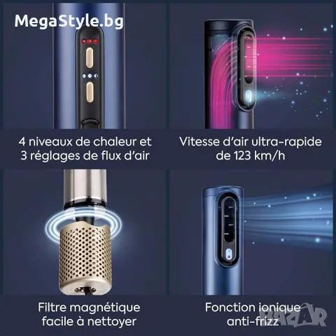 Сешоар и преса за изправянеBaByliss Air Wand,всичко в едно,за мокра или суха коса, против накъдряне, снимка 10 - Сешоари - 55823273