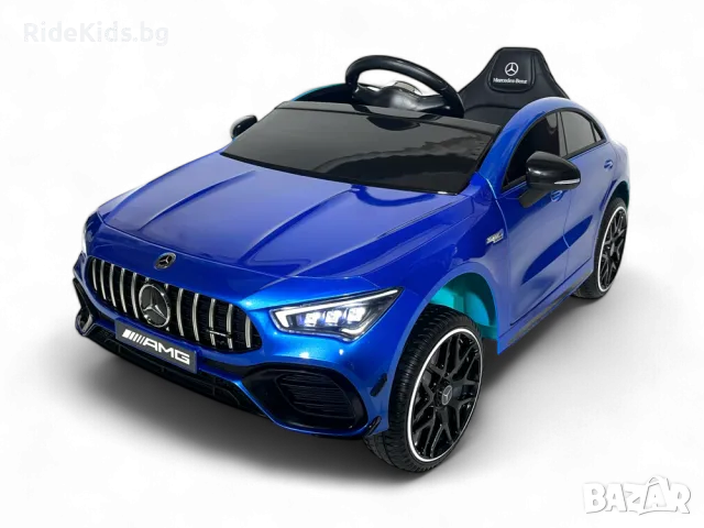 Mercedes CLA 45 S AMG 12V – Детска акумулаторна кола, Синя, EVA гуми, 4x4