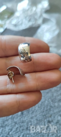 Сребърни ежедневни ретро обеци , снимка 2 - Обеци - 52957934