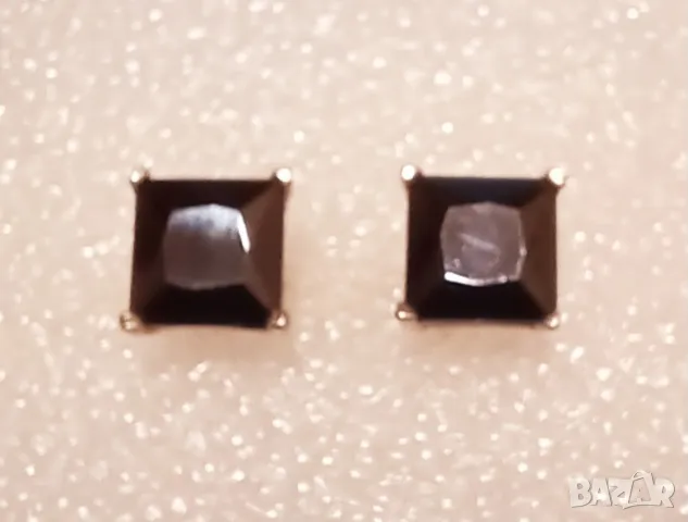 Сребърни о беци с х 1 обсидиан, снимка 2 - Обеци - 49171576