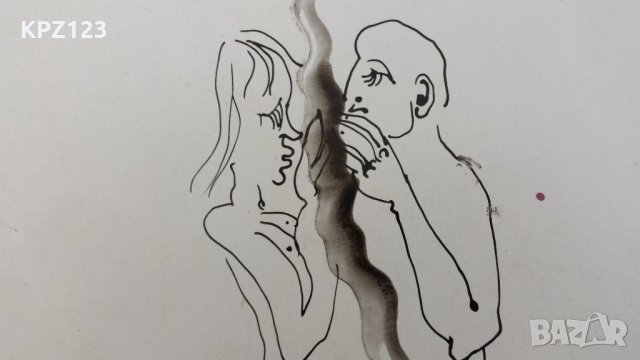 КАРТИНА "АДАМ И ЕВА" графика / ПЛАМЕН КАПИТАНСКИ, снимка 3 - Картини - 29084033