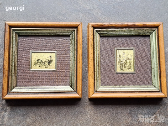 италианска мини картина със златно фолио 22 карата   29/1