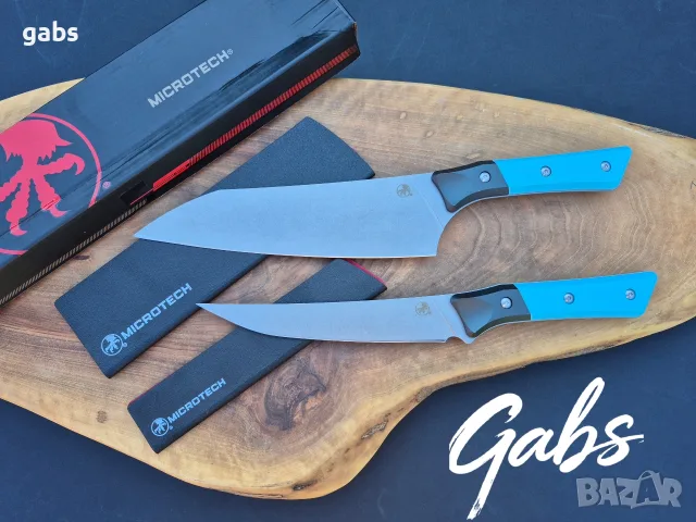 Нож с фиксирано острие Microtech Santoku 3100B/3200B ,Bohler M390 фултанг