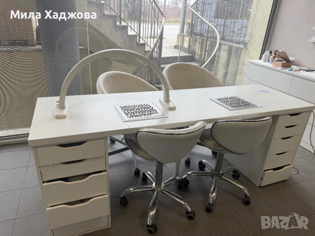 Двойно бюро за маникюр + два вградени прахоуловотеля Build in ULKA 450€