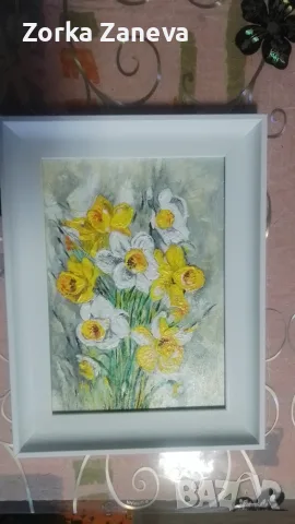 	Картина с рамка,рисувана на ръка.