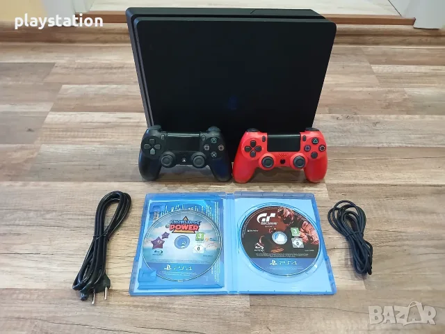 Мощен PlayStation 4 Slim (1TB) - Jet Black + 2 Джойстика & Игри (Като нов!), снимка 2 - PlayStation конзоли - 56118116