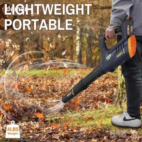 MAXXT Безжична духалка за листа, 20V,360 CFM,3 скорости,2.0 Ah батерия, снимка 4 - Градинска техника - 52673064