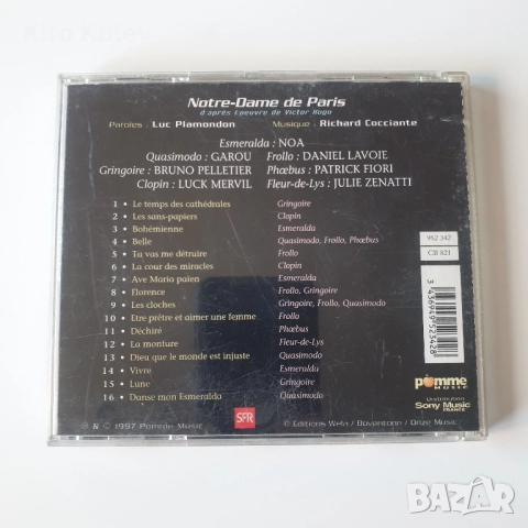 notre-dame de paris cd, снимка 3 - CD дискове - 51726949