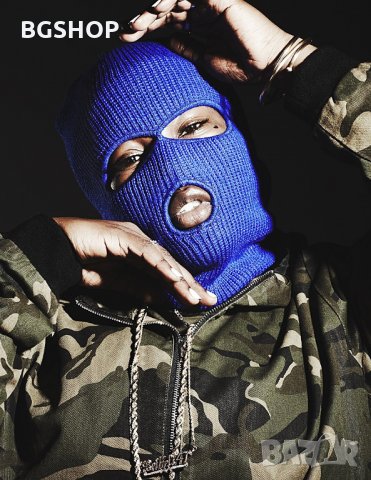 Зимна шапка маска - Blue Balaclava, снимка 1 - Шапки - 30397874