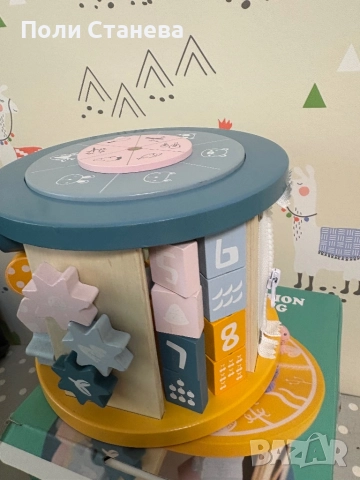 11 в 1 Дървен Монтесори интерактивен куб, снимка 4 - Образователни игри - 52612483