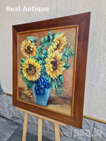 Страхотна антикварна авторска белгийска картина масло върху платно, снимка 7 - Антикварни и старинни предмети - 51050359