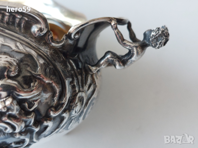 Стара немска сребърна 800 захарница/сребърни чаши,сребро, снимка 9 - Антикварни и старинни предмети - 44807752