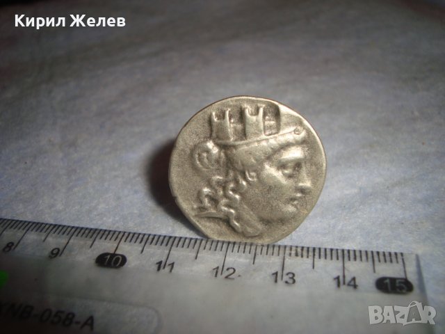 ПОСРЕБРЕН РЕГУЛИРУЕМ ПРЪСТЕН - РЕПЛИКА СЪВРЕМЕННО КОПИЕ на СТАРА МОНЕТА с АЛЕКСАНДЪР ВЕЛИКИ 16730, снимка 3 - Пръстени - 37451936