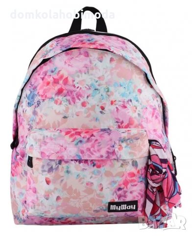 Раница с две прегради и два джоба, Меки презрамки, Подсилен гръб, 32x18x44 см,джоб за телефон с изхо