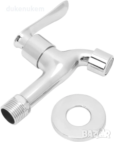 Стенен спирателен кран за градина и балкон G1/2 – хромиран, снимка 7 - Напояване - 53121831