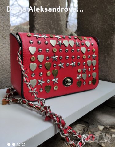 Малка червена дамска чанта, за носене през рамо. 17лв, снимка 5 - Чанти - 32193379