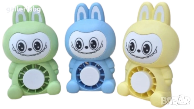 Мини вентилатор Labubu с USB и LED светлина – преносим вентилатор, снимка 6 - Електрически играчки - 51672622