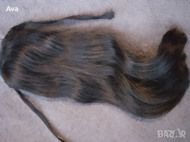 Опашка от естествена коса Черна, снимка 2 - Аксесоари за коса - 53002727