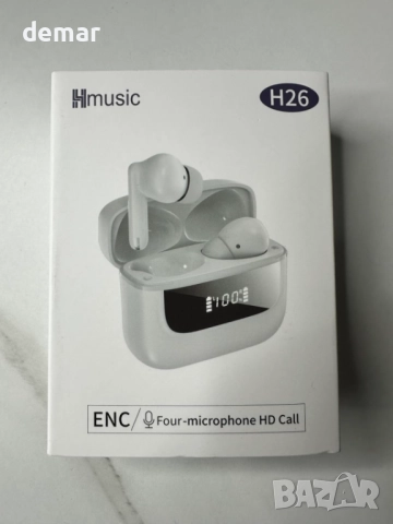 Безжични слушалки Hmusic TWS, Bluetooth 5.4 с ENC микрофон, LED дисплей, снимка 9 - Безжични слушалки - 52303848