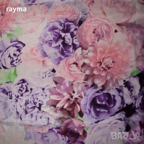 Плат Valentino сатениран копринен шифон принт цветя