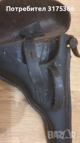 Много рядък кожен калъф кобур за пистолет Люгер P04 Luger navy или Швейцарският вариант Парабелум, снимка 4 - Бойно оръжие - 52682340