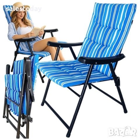 Къмпинг стол/ възглавница, до 120кг, снимка 2 - Градински мебели, декорация  - 54226314