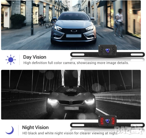 Безжична камера с монитор, за паркиране, бус, заден ход, кола, автобус, автомобил, задно виждане 12V, снимка 5 - Аксесоари и консумативи - 52006244
