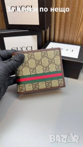 Gucci Мъжки Портфейл Естествена Кожа Гучи - Налични Различни Цветове Код SK749, снимка 5 - Портфейли, портмонета - 53158898