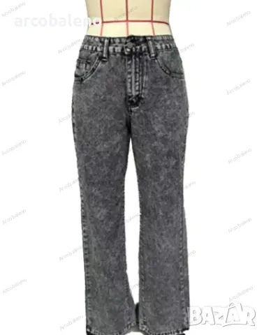 Модни ретро широки дамски дънки с прави крачоли и ниска талия, 2цвята , снимка 13 - Дънки - 48852722