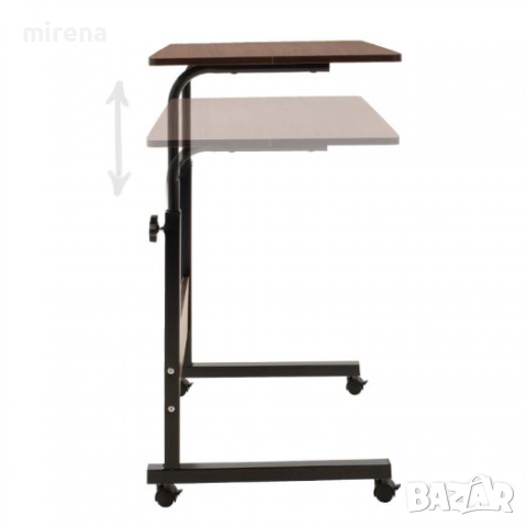 Повдигаща се компютърна маса MDF в цвят орех 80x40x69-90см 14, снимка 2 - Бюра - 51534594