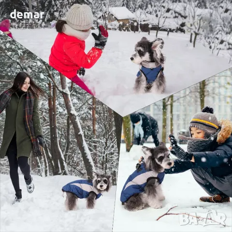 Топло палто за кучета/котки Poseca, светлоотразителна лента, размер S, снимка 7 - За кучета - 48424481