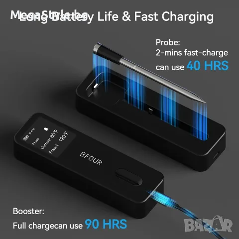 Безжичен Термометър за Месо BFOUR BF-30 PRO – Bluetooth, Смарт Контрол и 100% Водоустойчивост, снимка 2 - Аксесоари за кухня - 55741905