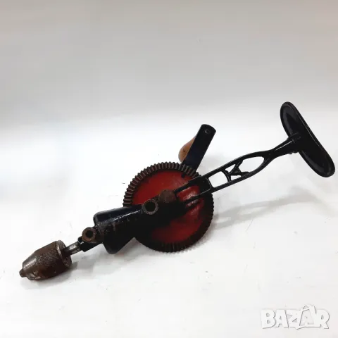 Стара голяма ръчна дрелка, бормашина, маткап(9.4), снимка 2 - Антикварни и старинни предмети - 48099647