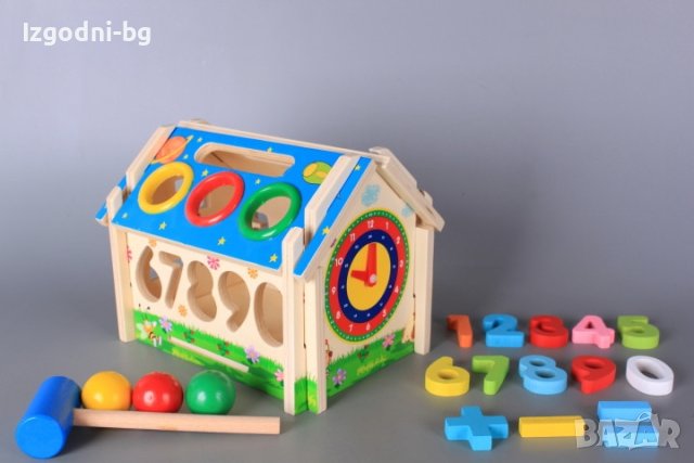 Дървена къщичка за сглобяване с различни учебни функции, снимка 4 - Играчки за стая - 42182619