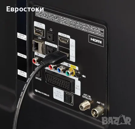Amazon Basics 4K HDMI кабел 0.9 метра, мъжки към мъжки, 18Gbps висока скорост с Ethernet, 4K@60Hz, снимка 2 - Стойки, 3D очила, аксесоари - 48239193