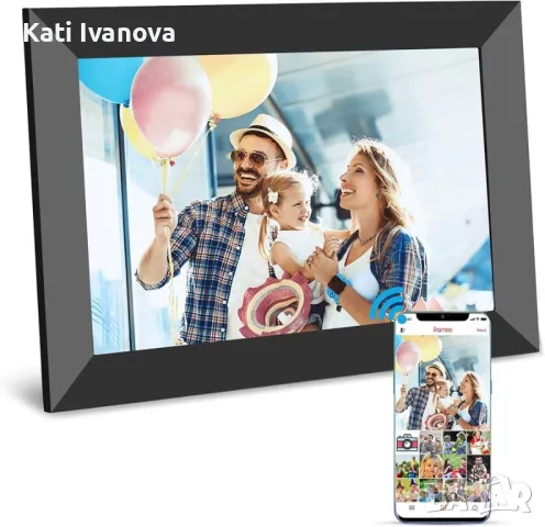 Wi Fi цифрова фоторамка 10,1-инчова интелигентна цифрова фоторамка с IPS сензорен HD дисплей, 16 GB, снимка 2 - Друга електроника - 47973602