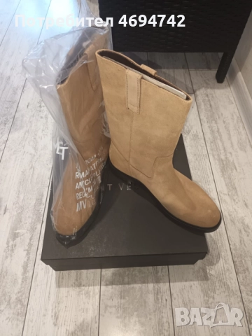 Велурени ботуши Mint Velvet Natural Hina 40 Размер