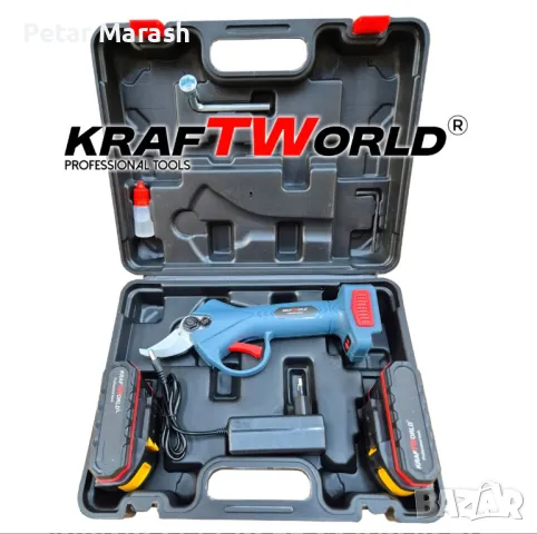 Акумулаторна Градинска и Лозарска Ножица KraftWorld с 2 Батерии, снимка 5 - Други инструменти - 50358932