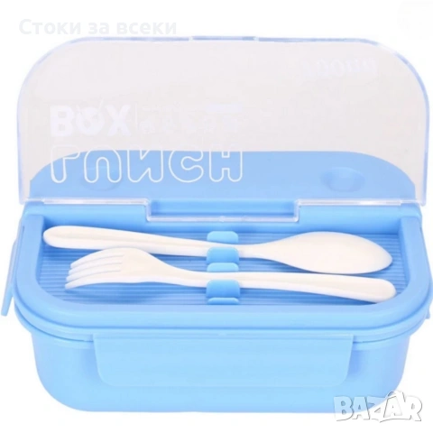 Кутия за обяд Cheffinger с 3 отделения, вилица и лъжица – компактна кутия за храна, снимка 3 - Кутии за храна - 53258176